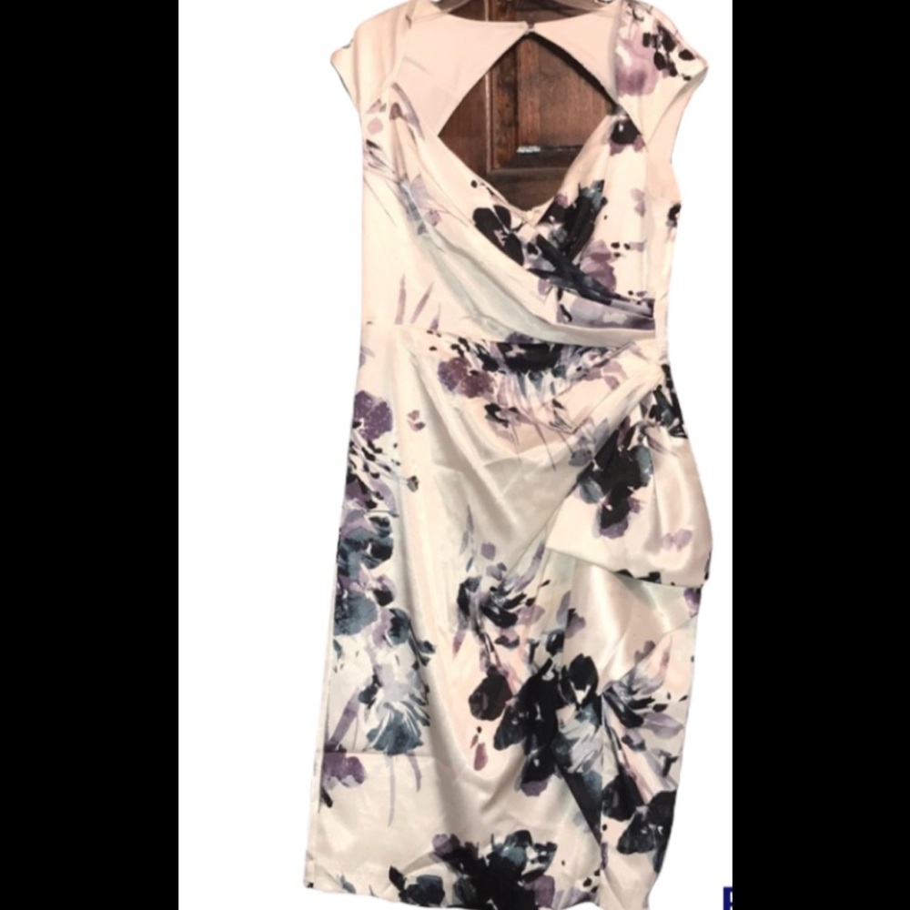 Maggie London Dress size 10 white gray and black